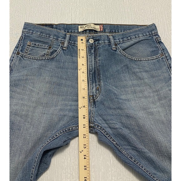 Levi's 559 Relaxed Straight Jeans Men's‎ Size 36x34 Blue Denim Whiskers - Picture 9 of 10